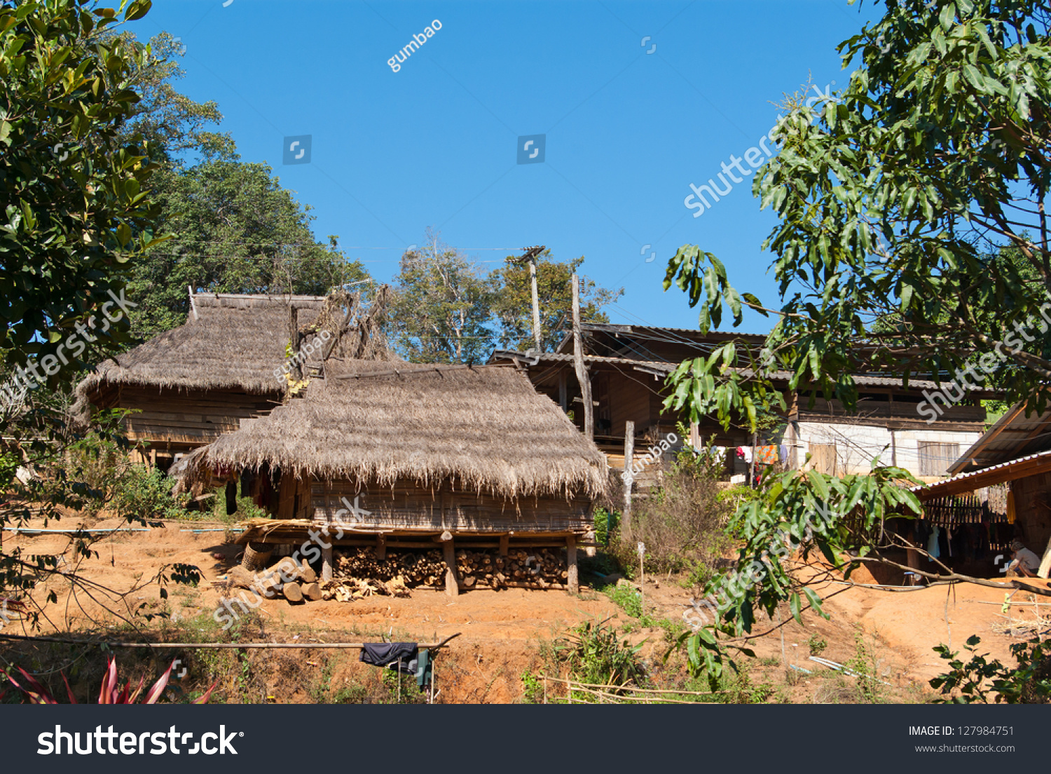 Mountain Village Near Chiang Mai On The North Of Thailand Stock Photo ...