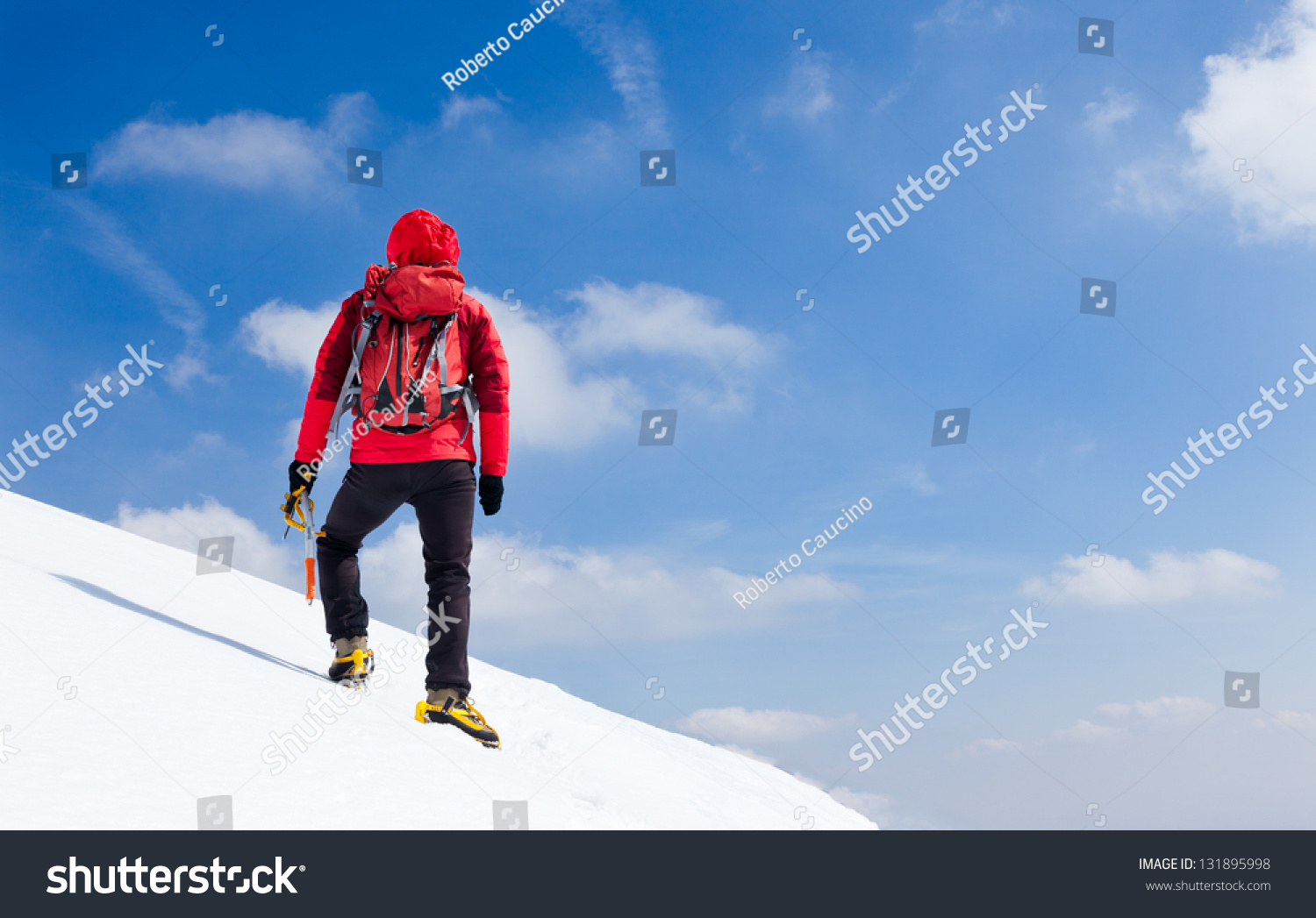  Teal Classic  Template Design Featuring Mountaineer Walking Uphill