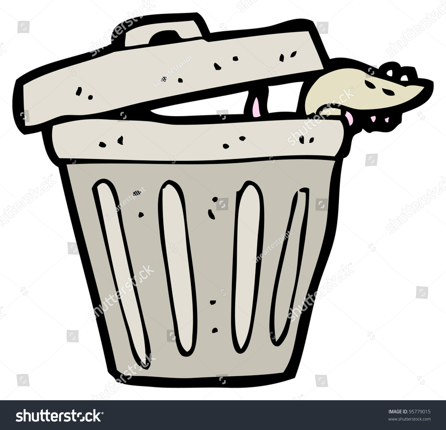 Mouse On Garbage Can Cartoon Stock Photo 95779015 : Shutterstock