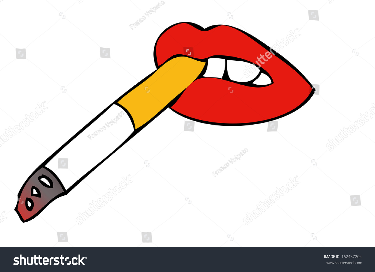 Mouth Cigarette Stock Illustration 162437204 | Shutterstock