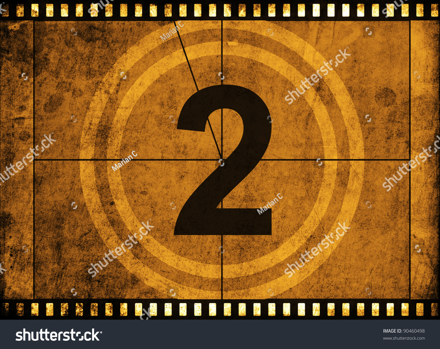 Movie Film Strip With Countdown Number On Grunge Background Stock Photo ...