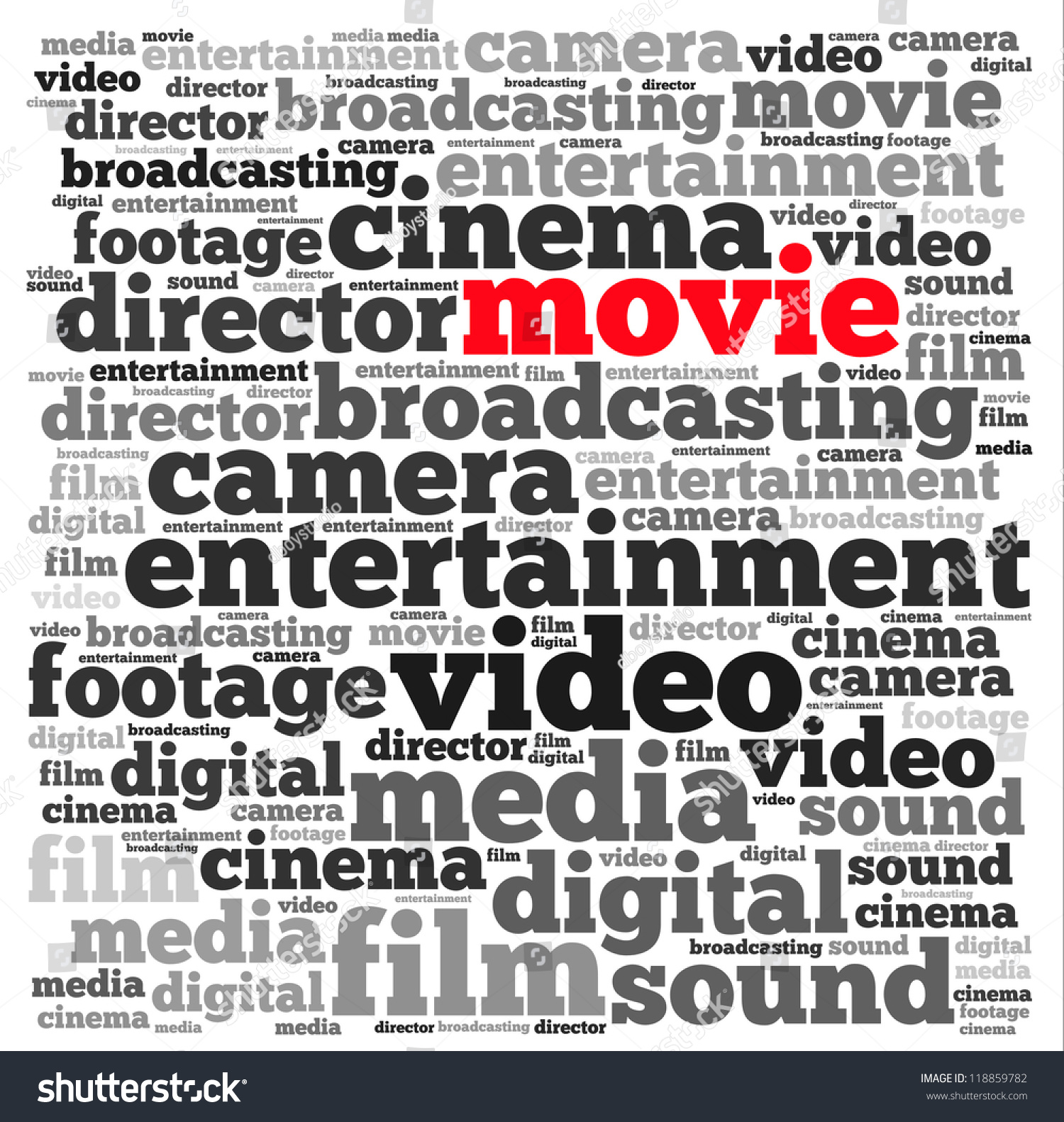 Movie Info-Text Graphics And Arrangement Concept On White Background ...