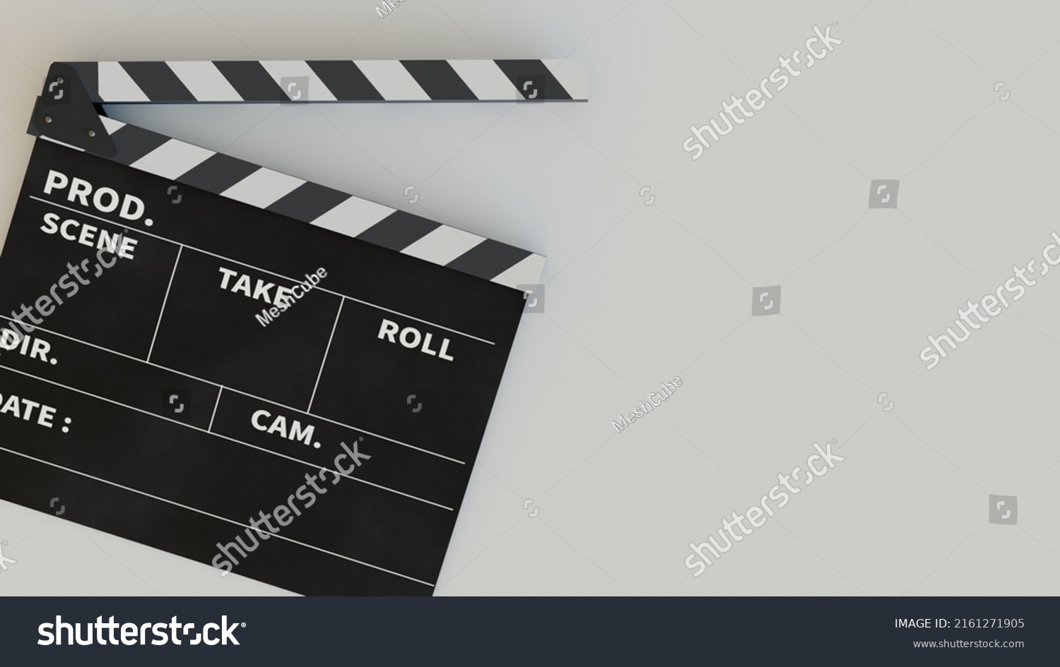 Movie Slate White Background 3d Rendering Stock Illustration 2161271905