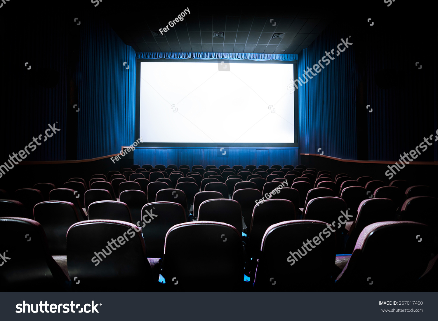 Movie Theater Blank Screen High Contrast Stock Photo Edit Now 257017450