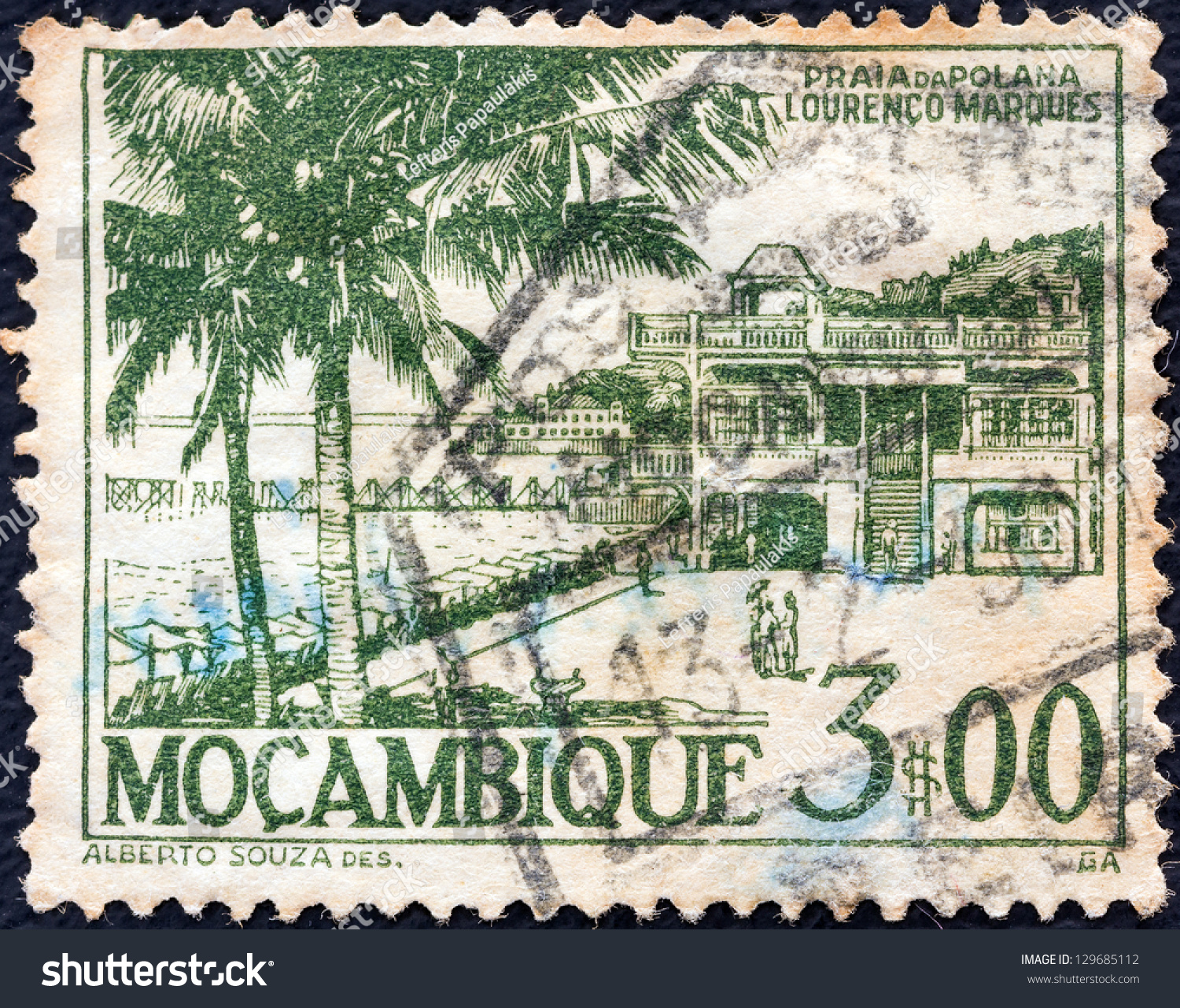 Mozambique - Circa 1948: A Stamp Printed In Mozambique Shows Polana ...