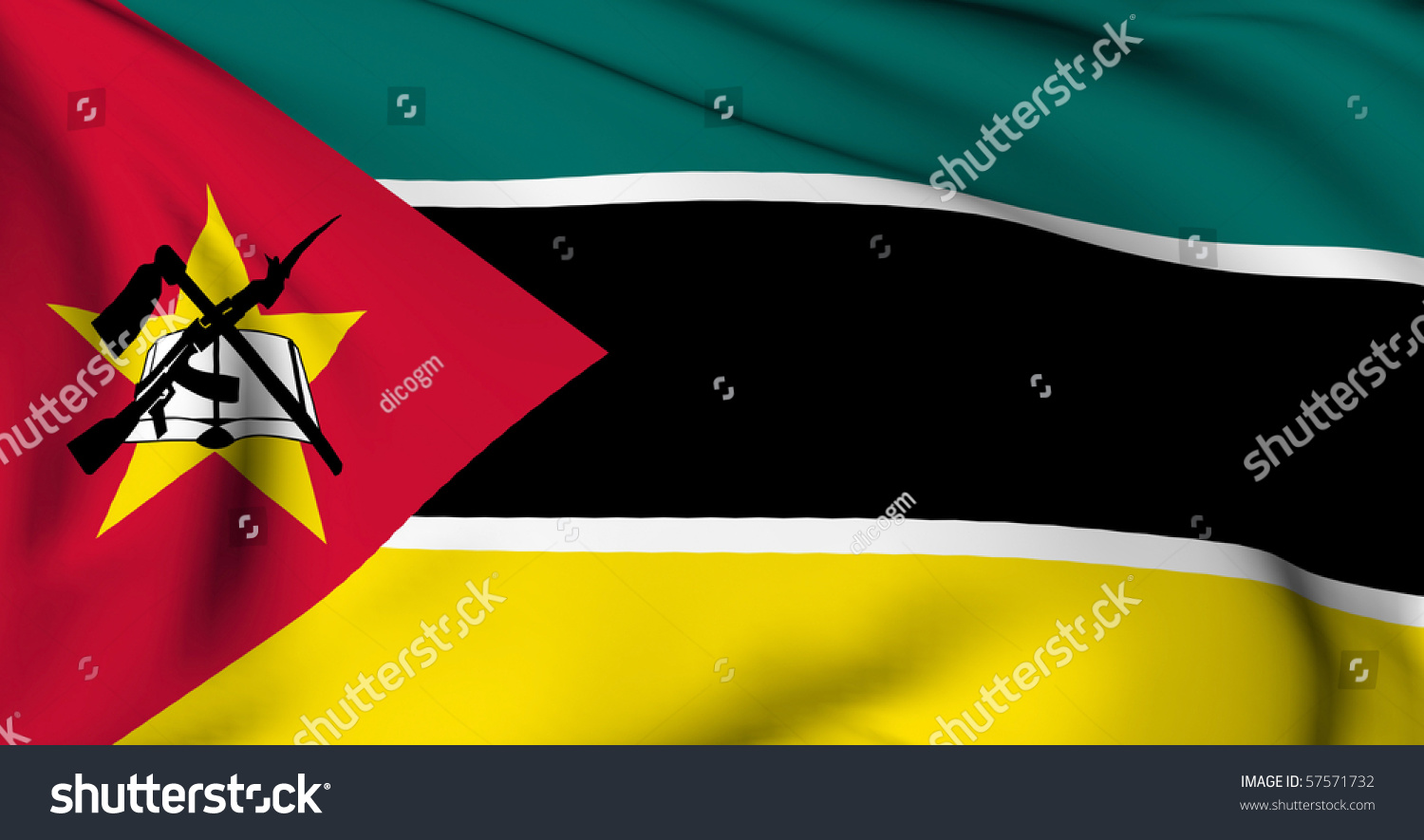 Mozambique Flag Stock Photo 57571732 : Shutterstock