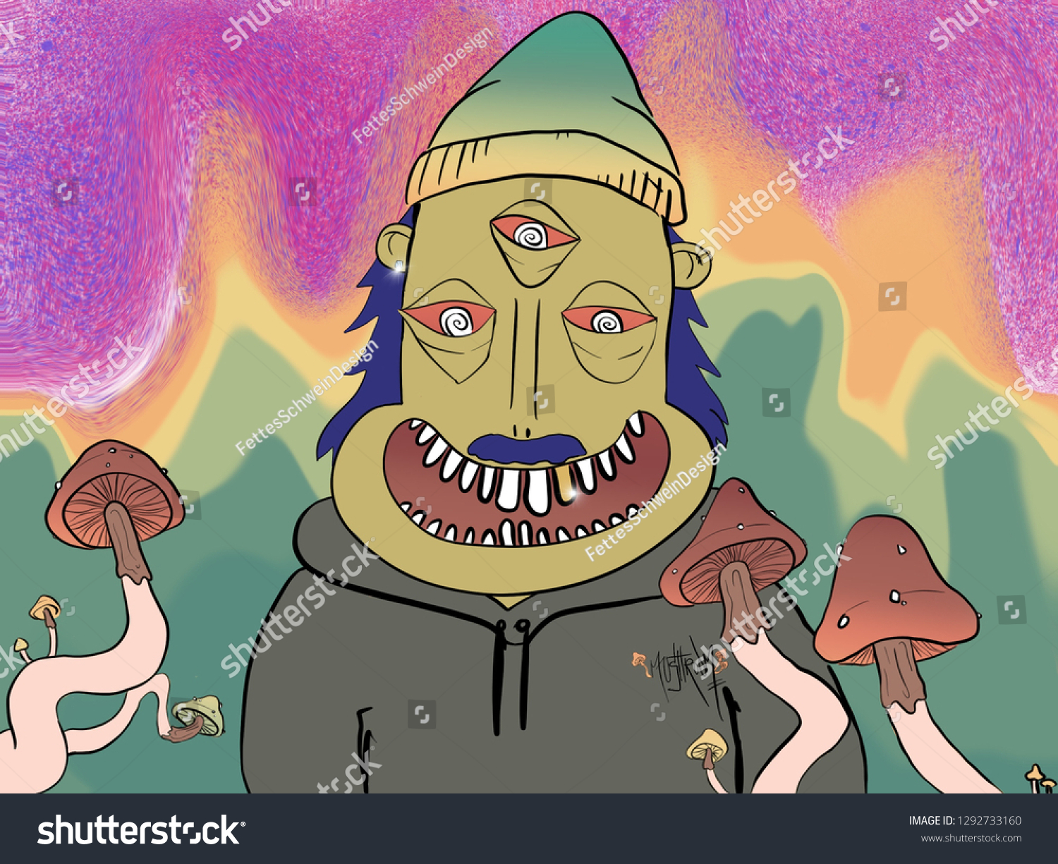 Mr Mushroom Man Stock Illustration 1292733160 | Shutterstock