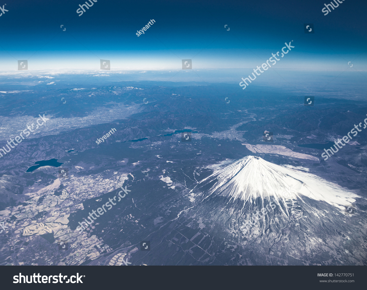 Mt Fuji Bird Eye View Stock Photo 142770751 : Shutterstock