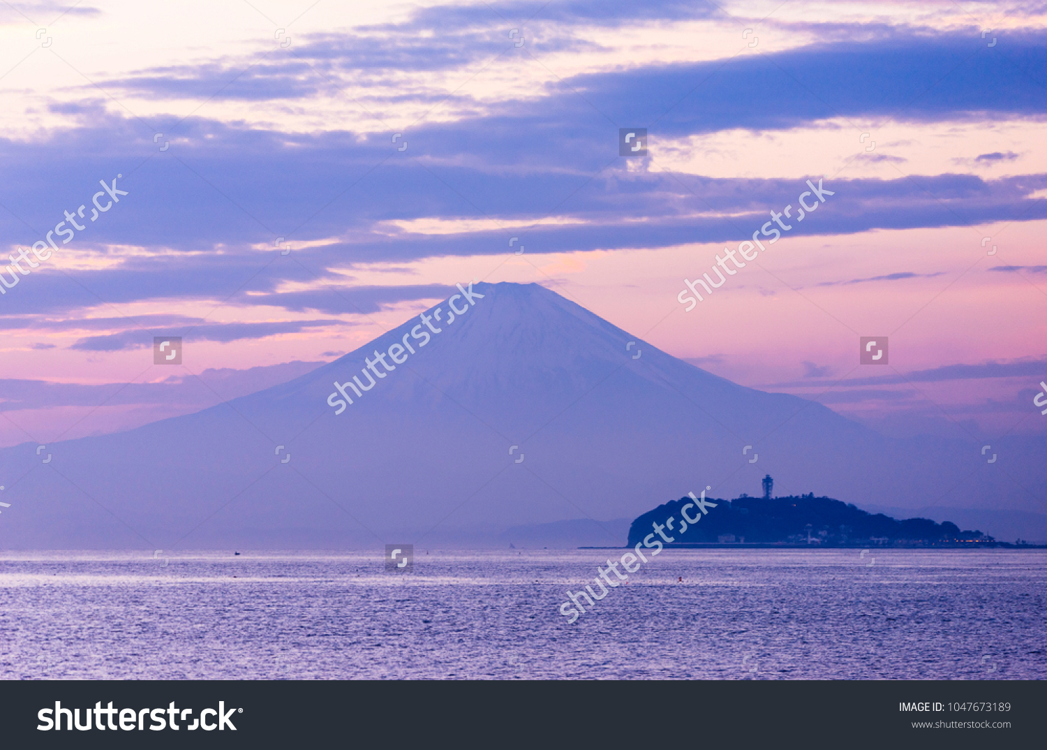 Mtfuji Zushi Beach Evening Kanagawa Japan Stock Photo Edit Now 1047673189