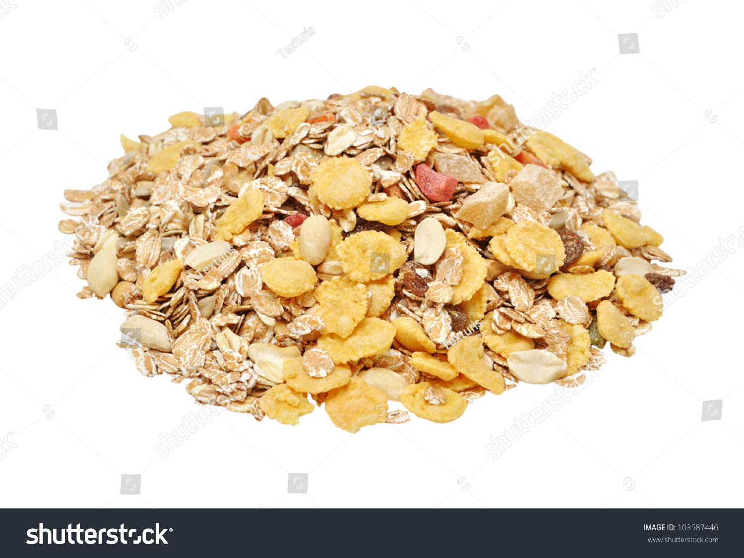 Muesli Isolated On White Background Stock Photo 103587446 : Shutterstock