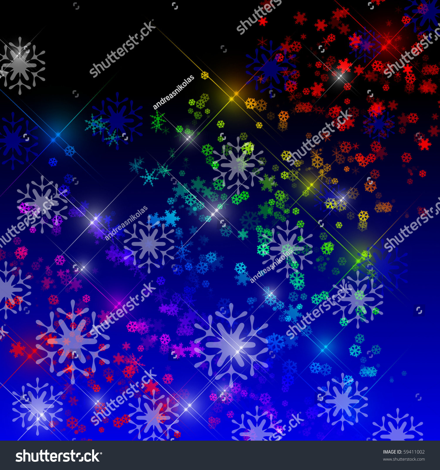 Multi Colored Snowflakes Stock Photo 59411002 : Shutterstock