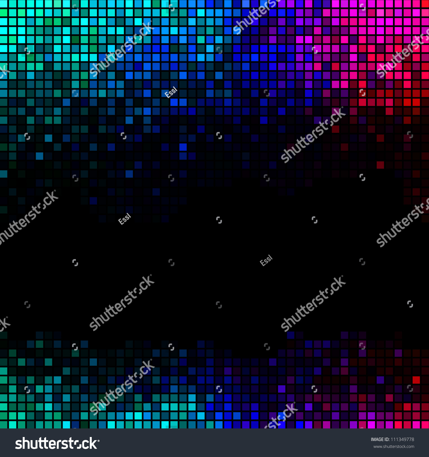 Multicolor Abstract Lights Disco Background. Square Pixel Mosaic Stock ...