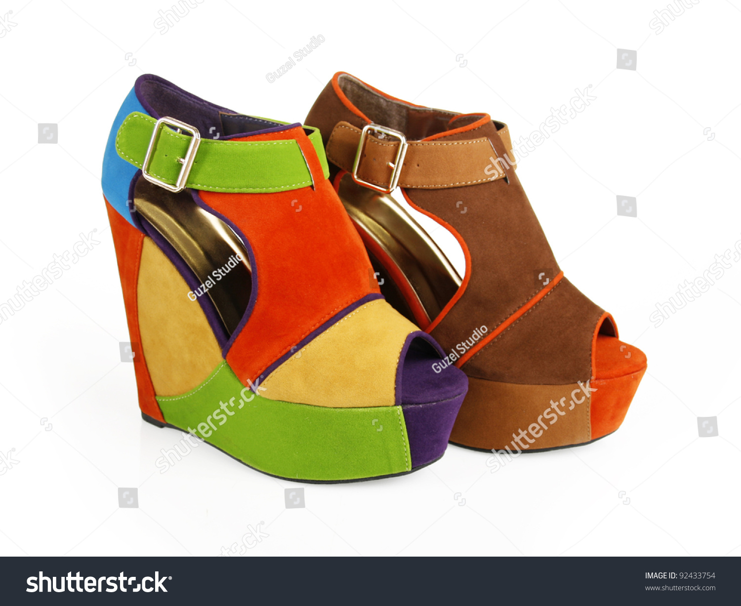multicolored wedges