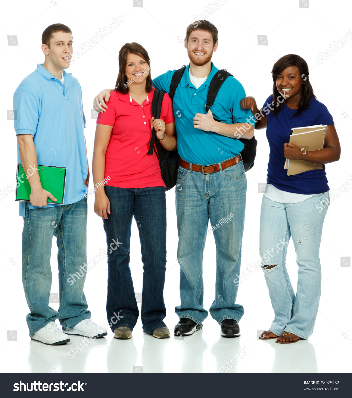 Multicultural College Studentsfriends Male Female Stock Photo 88025752 ...