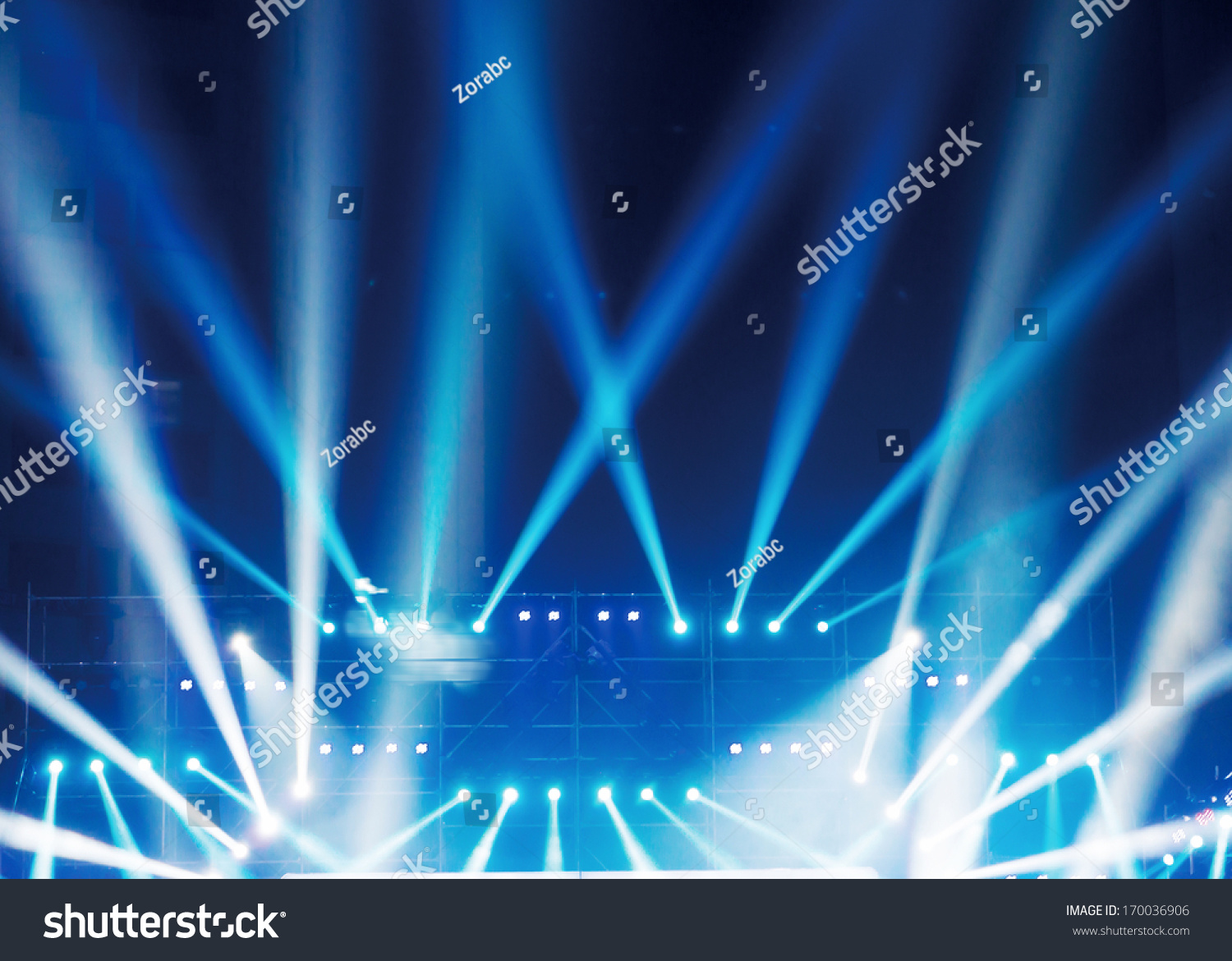 Multiple Spotlights On Theatre Stage Lighting Stock Photo 170036906 ...