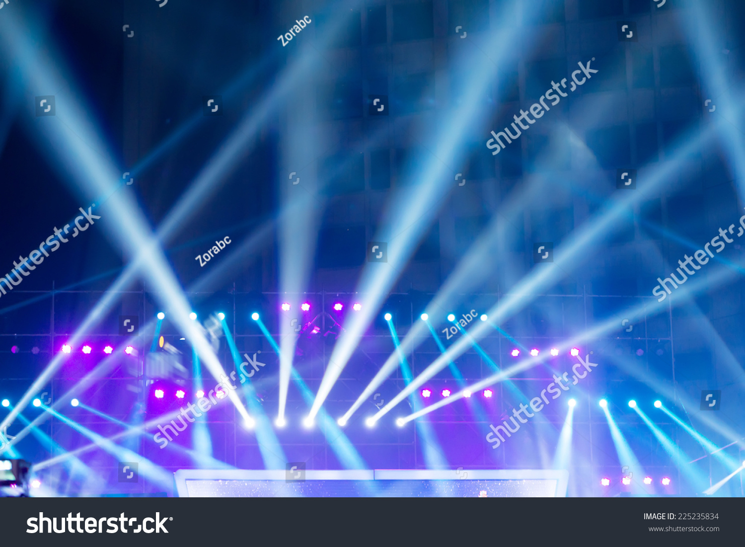 Multiple Spotlights On Theatre Stage Lighting Stock Photo 225235834 ...