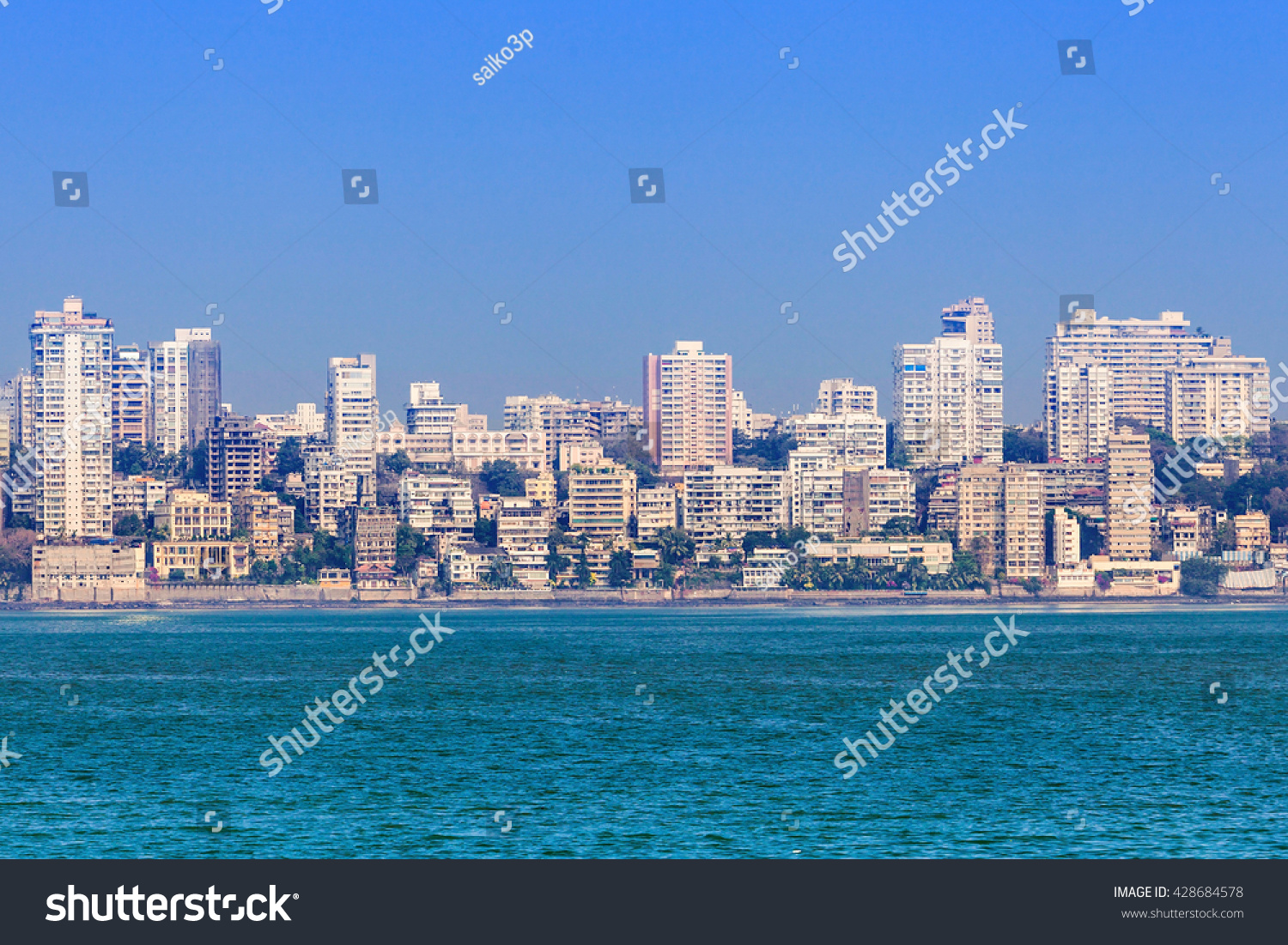 Mumbai Skyline View Marine Drive Mumbai Stock Photo 428684578 ...