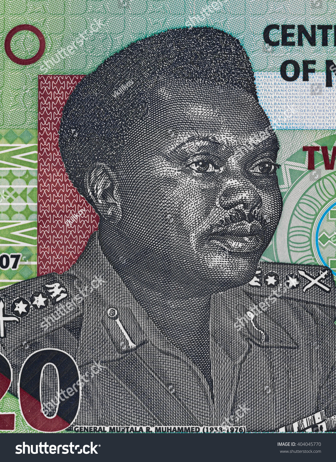 Murtala Muhammed Portrait On Nigeria 20 Stock Photo 404045770 ...