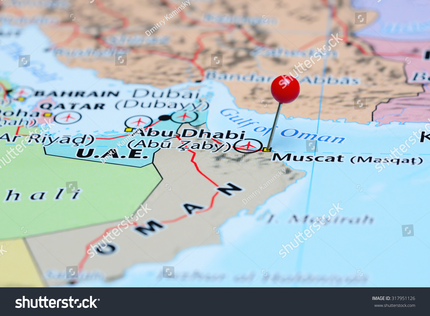 Muscat Pinned On Map Asia Stock Photo (edit Now) 317951126 - Shutterstock