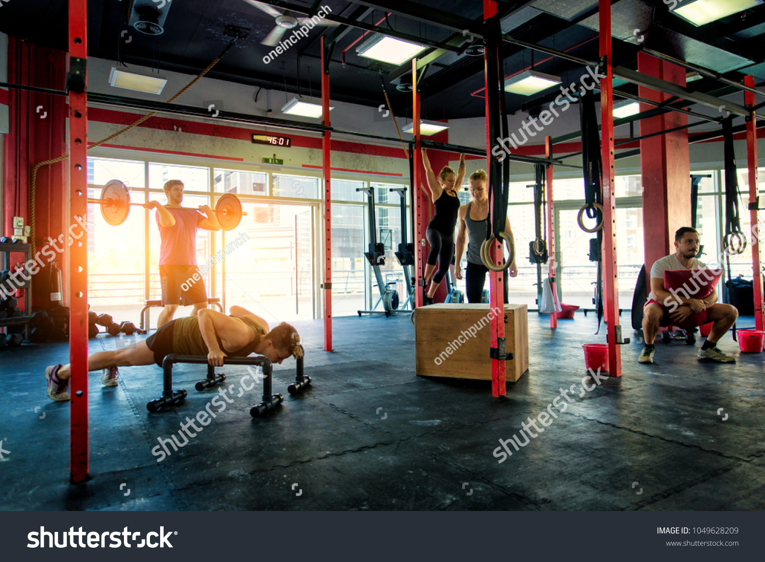 Muscular Athletes Training Fitness Studio Functional Stock Photo Edit Now 1049628209