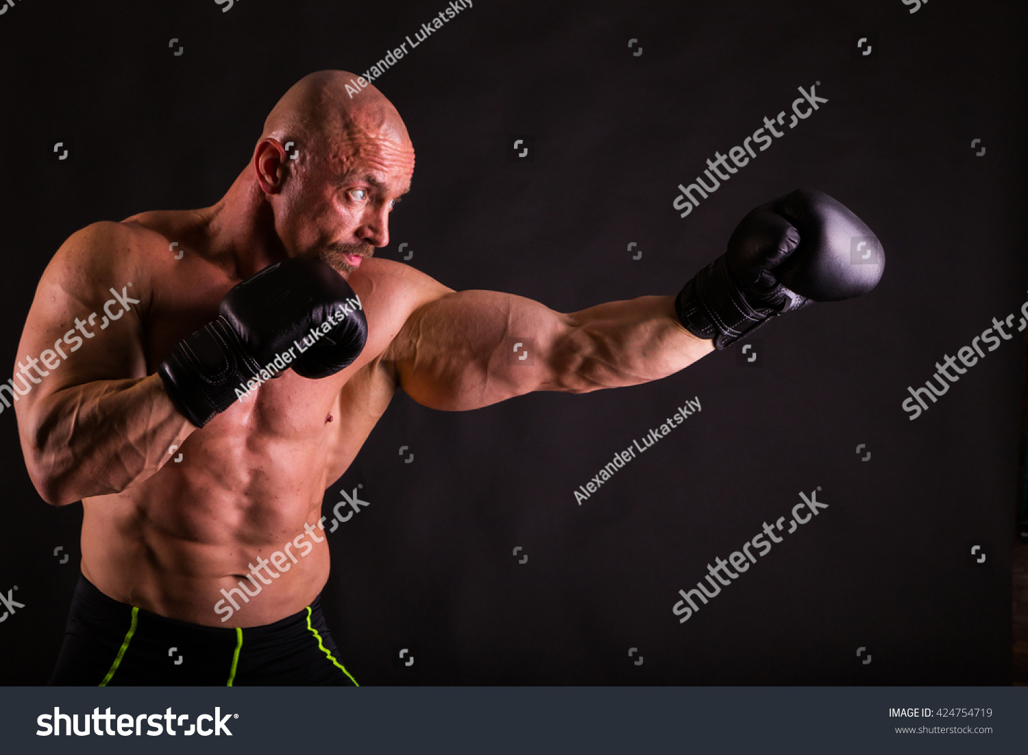 Muscular Fighter Naked Torso Boxing Gloves Stock Photo Edit Now