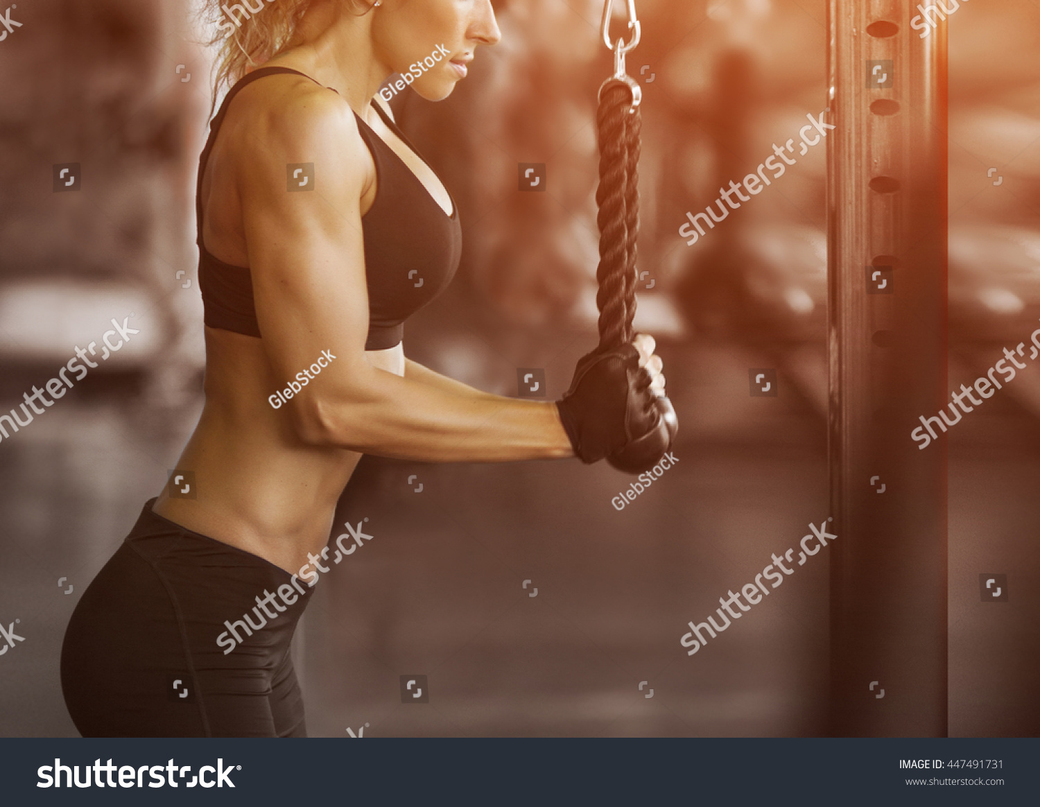 Muscular Fitness Woman Doing Exercisesconcept Healthy