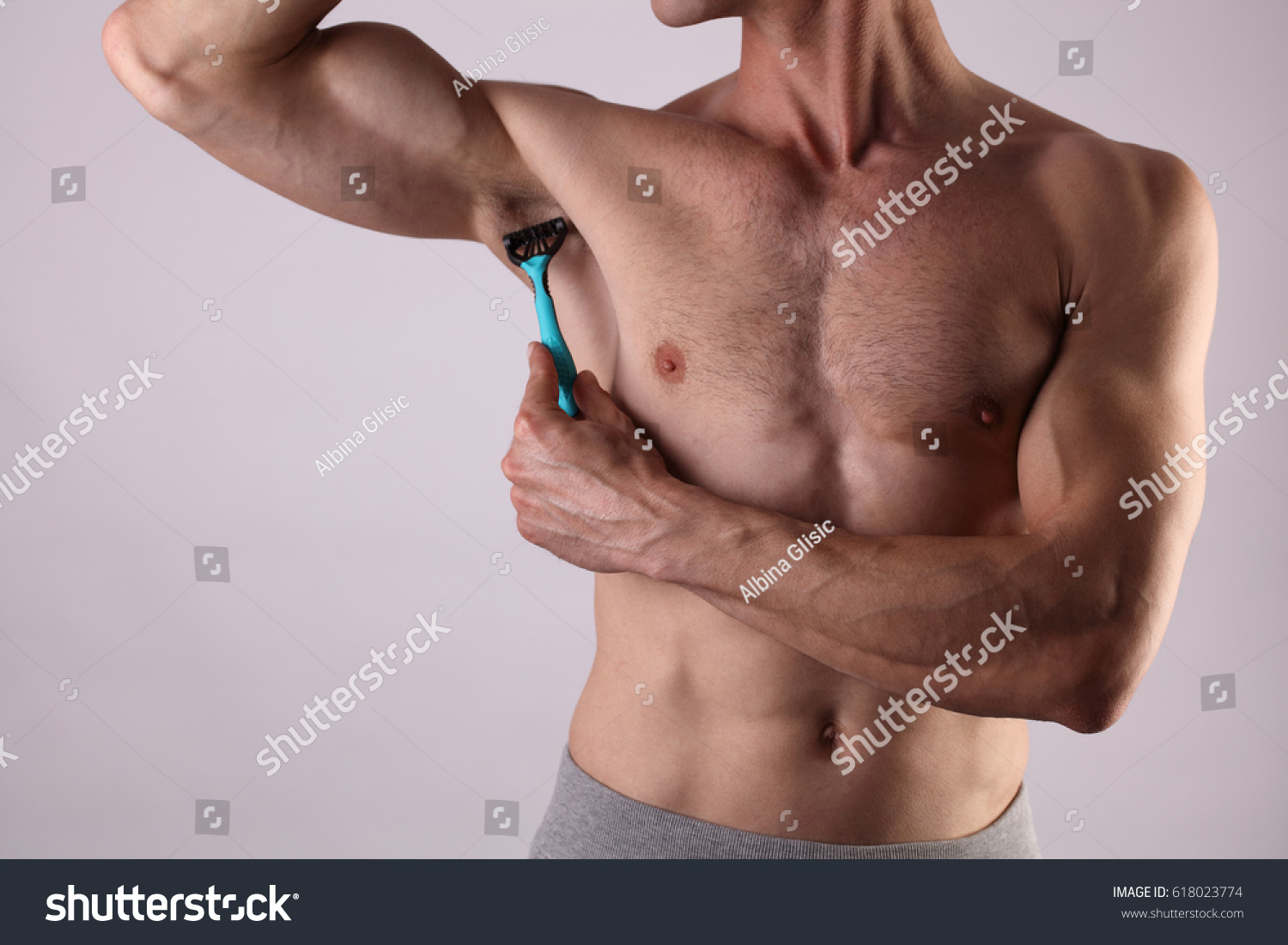 Muscular Male Torso Close Chest Armpit Stock Photo 618023774 Sh