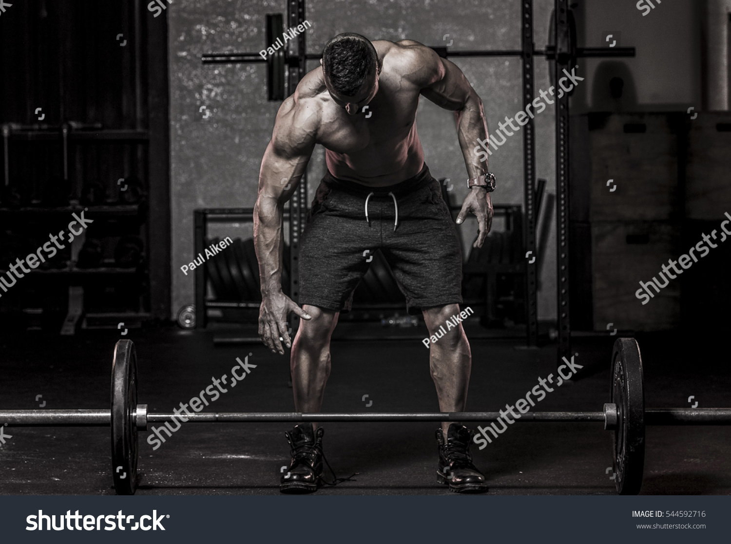 Muscular Man About Pickup Barbell Stock Photo 544592716 | Shutterstock