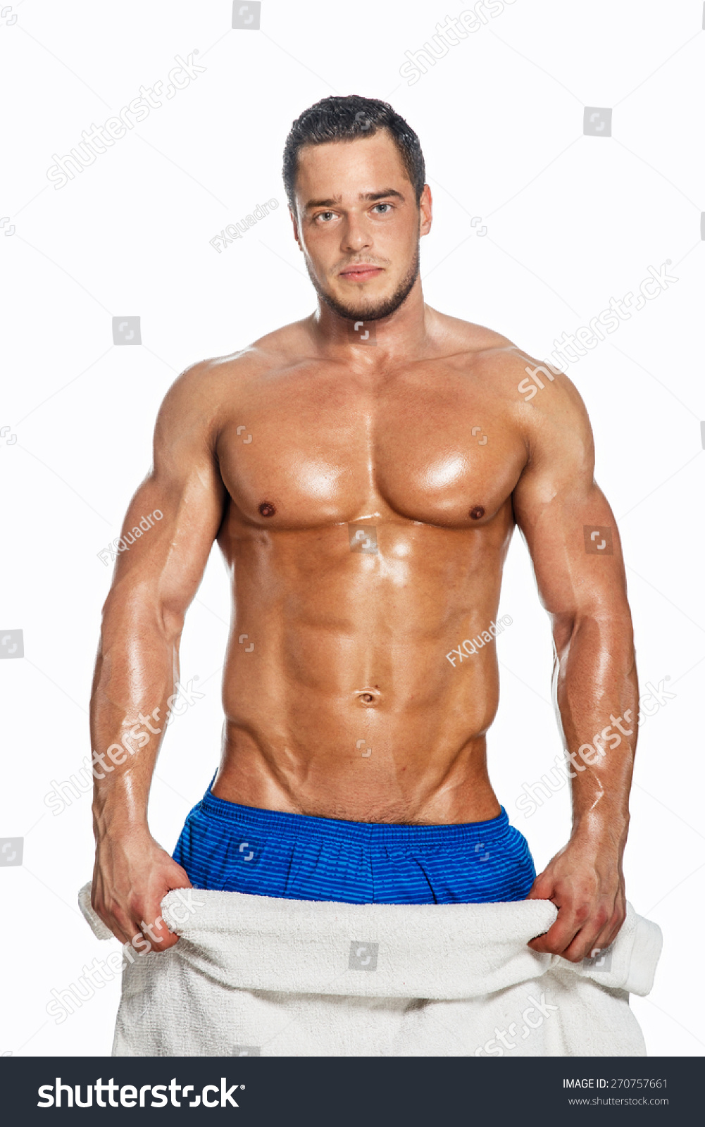 Muscular Man Naked Torso On White Stock Photo Shutterstock