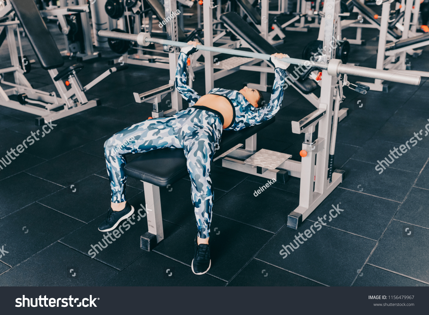 Muscular Sex Fitness Woman Doing Exercisesconcept Stock Photo