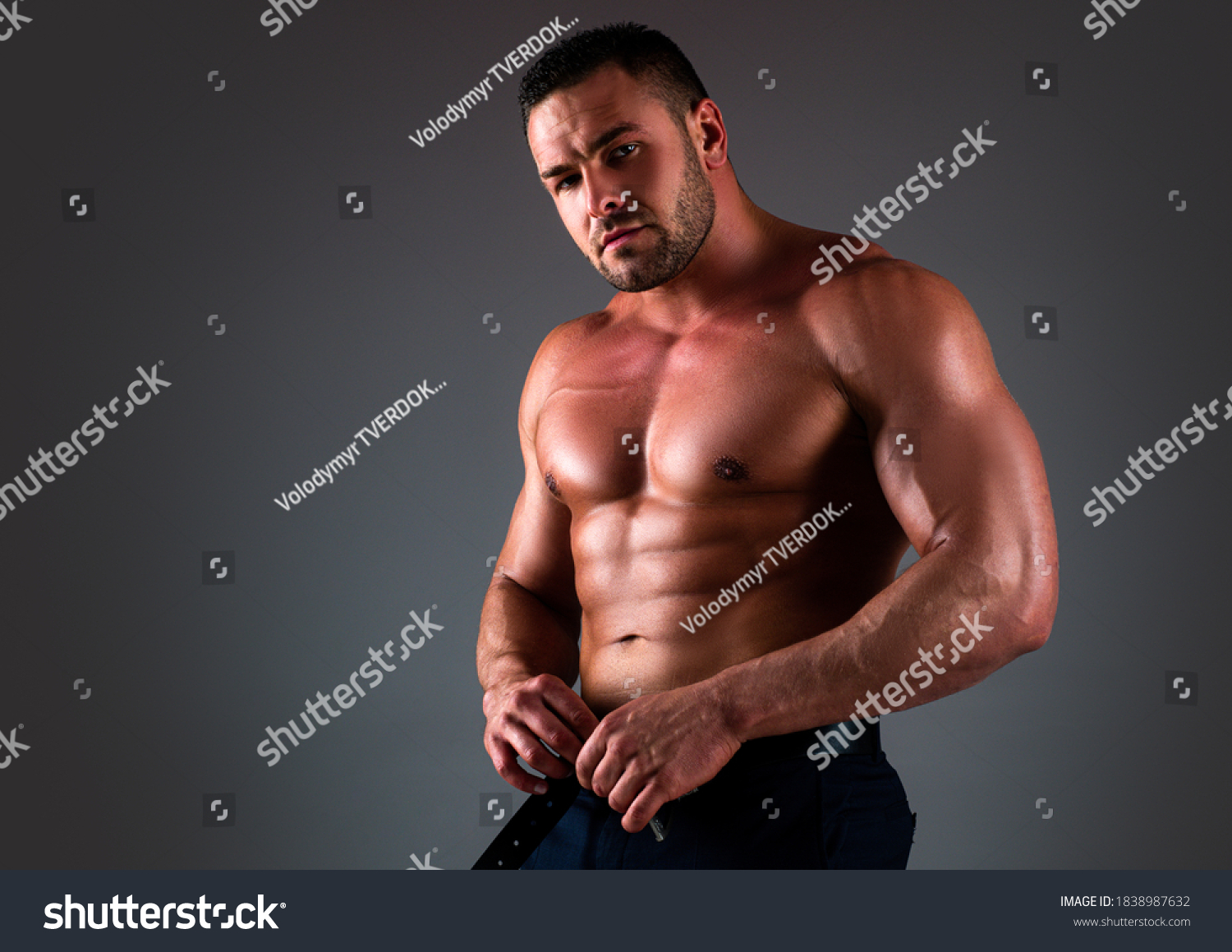 Muscular Sexy Man Naked Torso Undressed Nh C S N Shutterstock