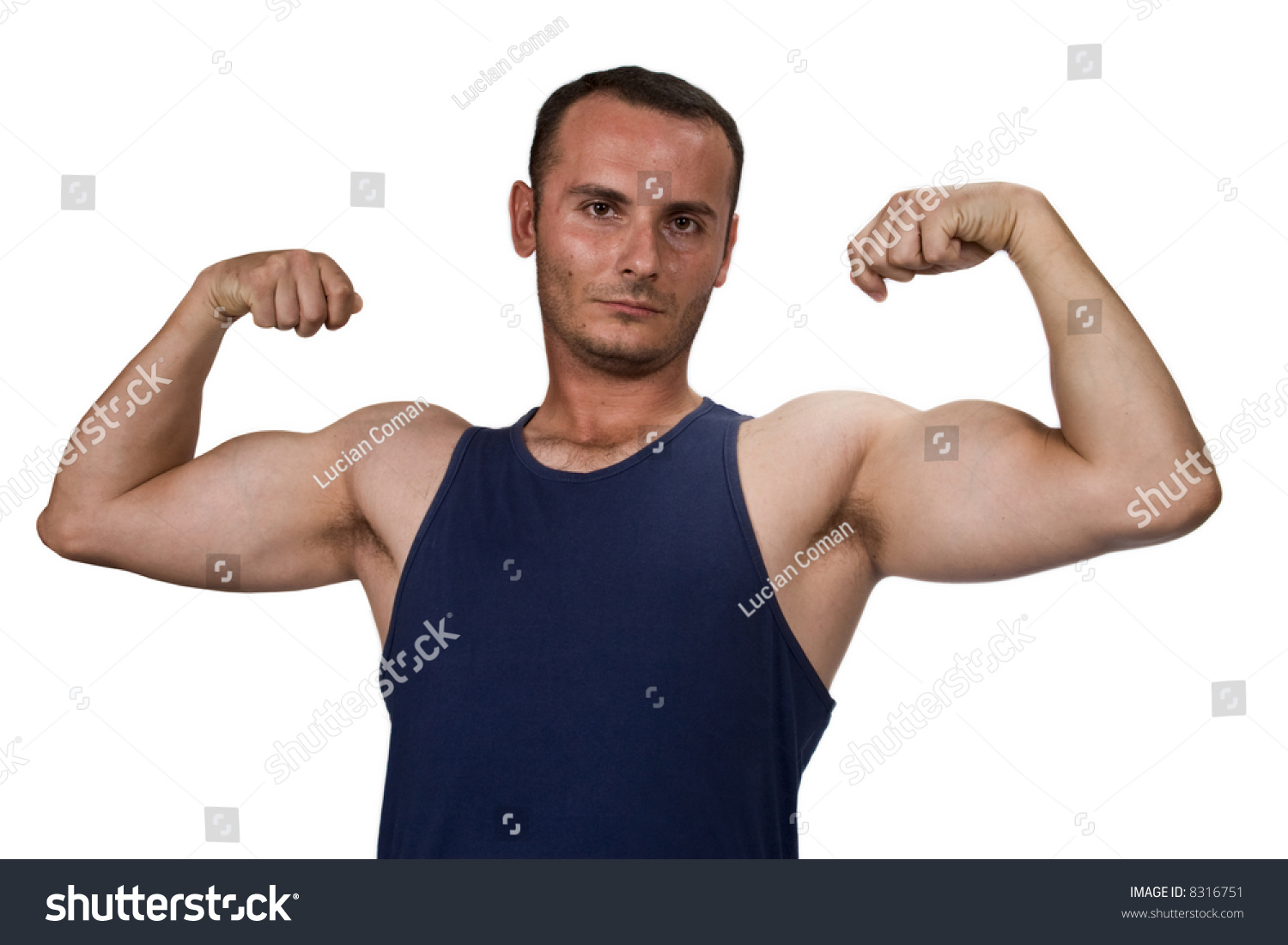 Muscular Young Man Blue Vest Stock Photo 8316751 - Shutterstock