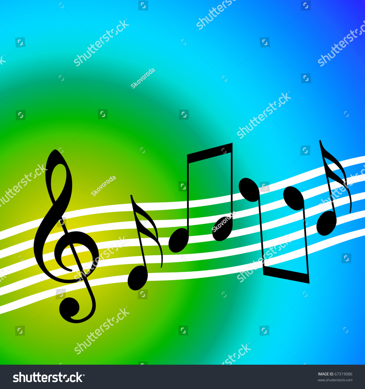 Music Background With Dancing Random Musical Symbols Stock Photo ...