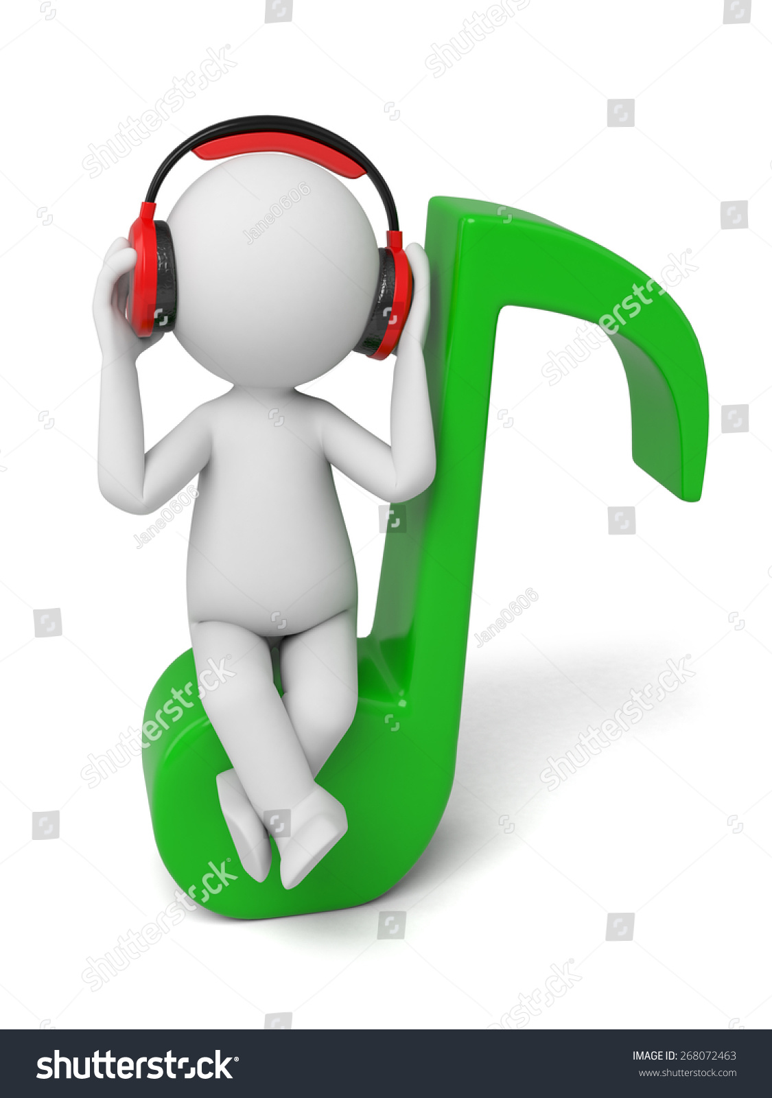 Music3d People Speaker 3d Image Isolated Stock Illustration