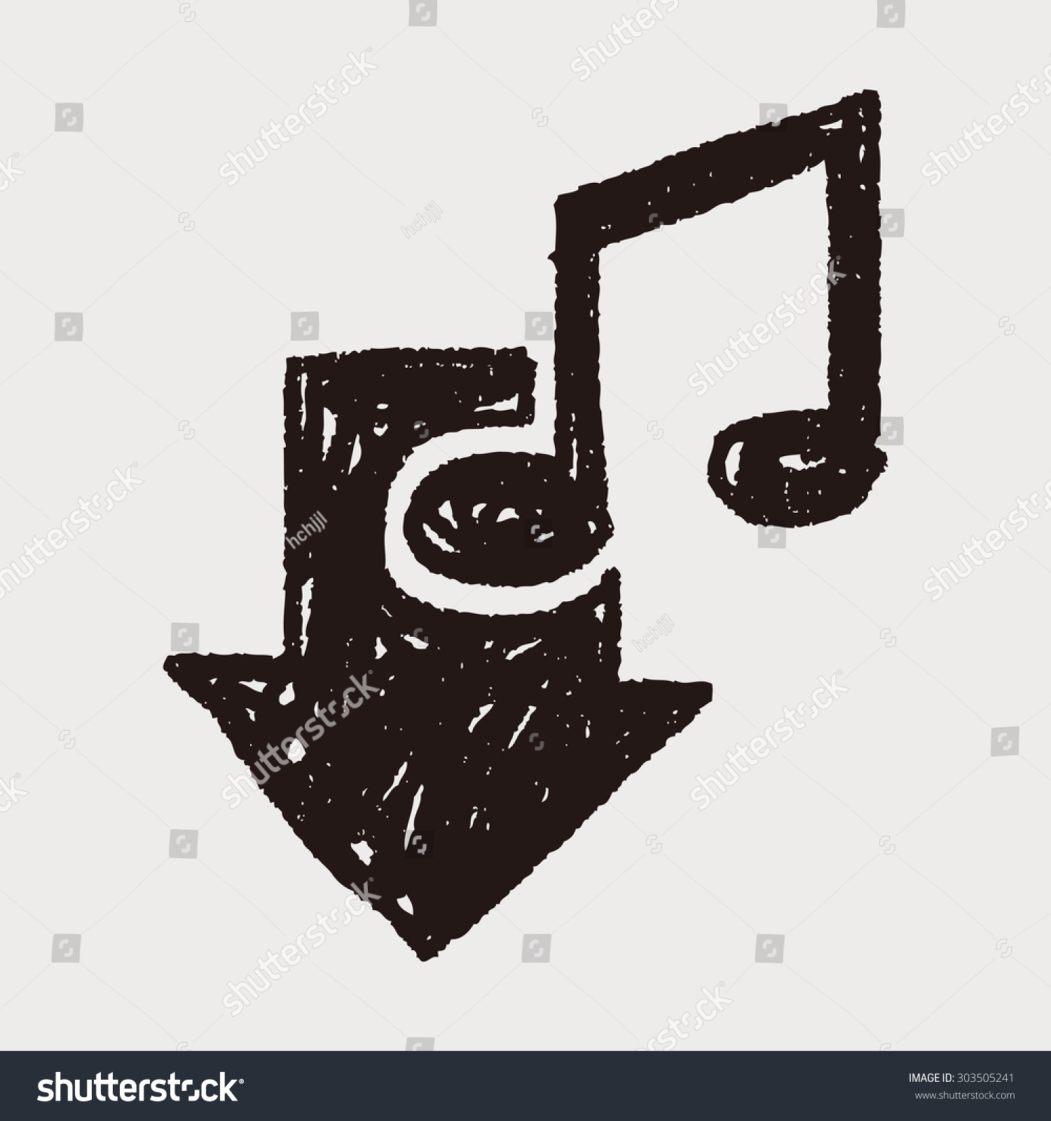 Royalty Free Stock Illustration Of Music Download Doodle Stock