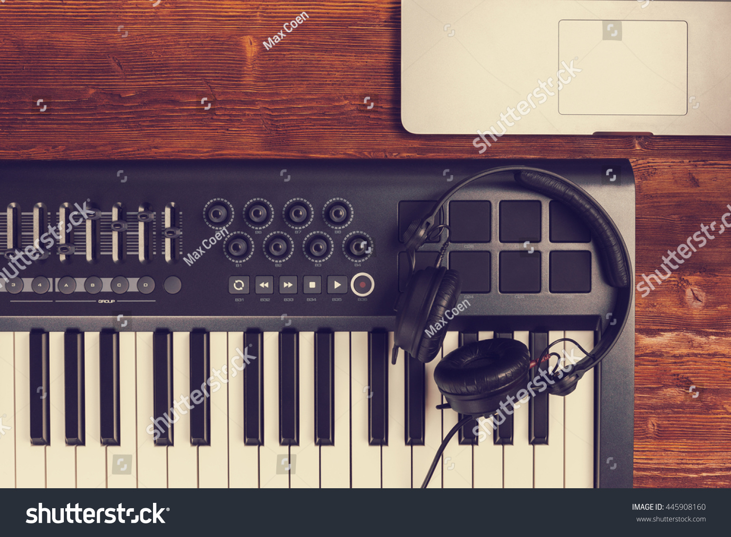 Music Production Set Midi Piano Keyboard Stock Image Download Now