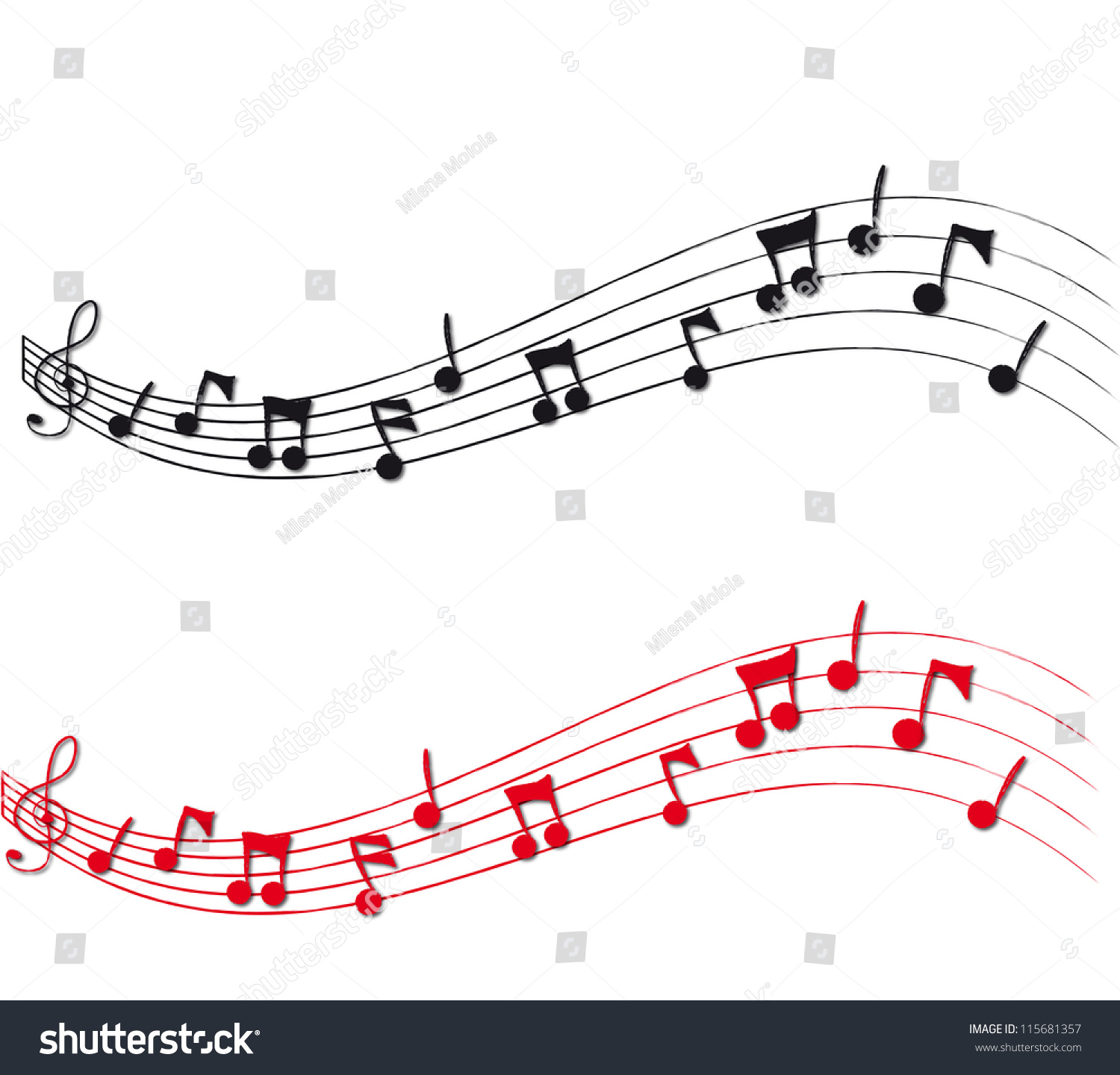 Musical Notes And Staff Stock Photo 115681357 : Shutterstock