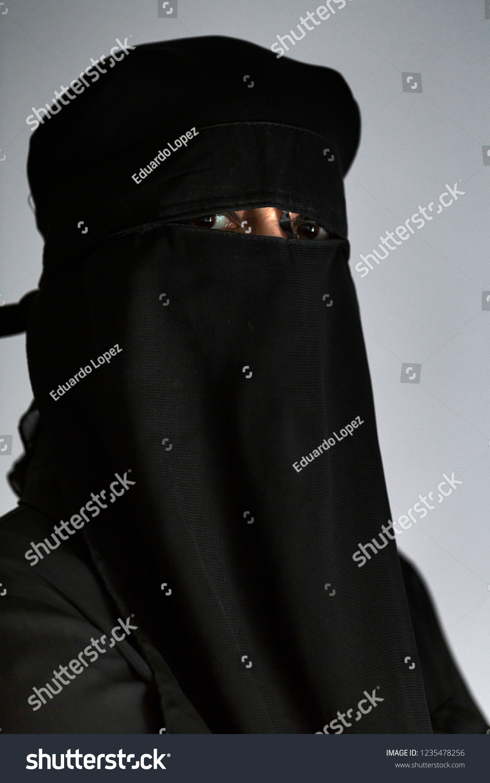 Muslim Arab Woman Black Niqab Portrait Stock Photo (Edit Now) 1235478256