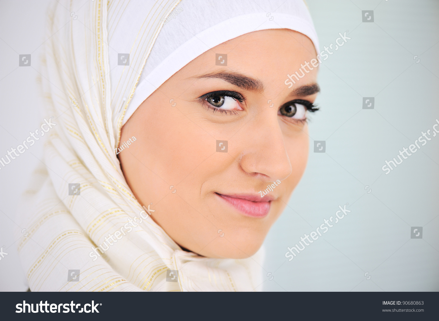 Muslim Beautiful Woman Portrait Stock Photo 90680863 : Shutterstock