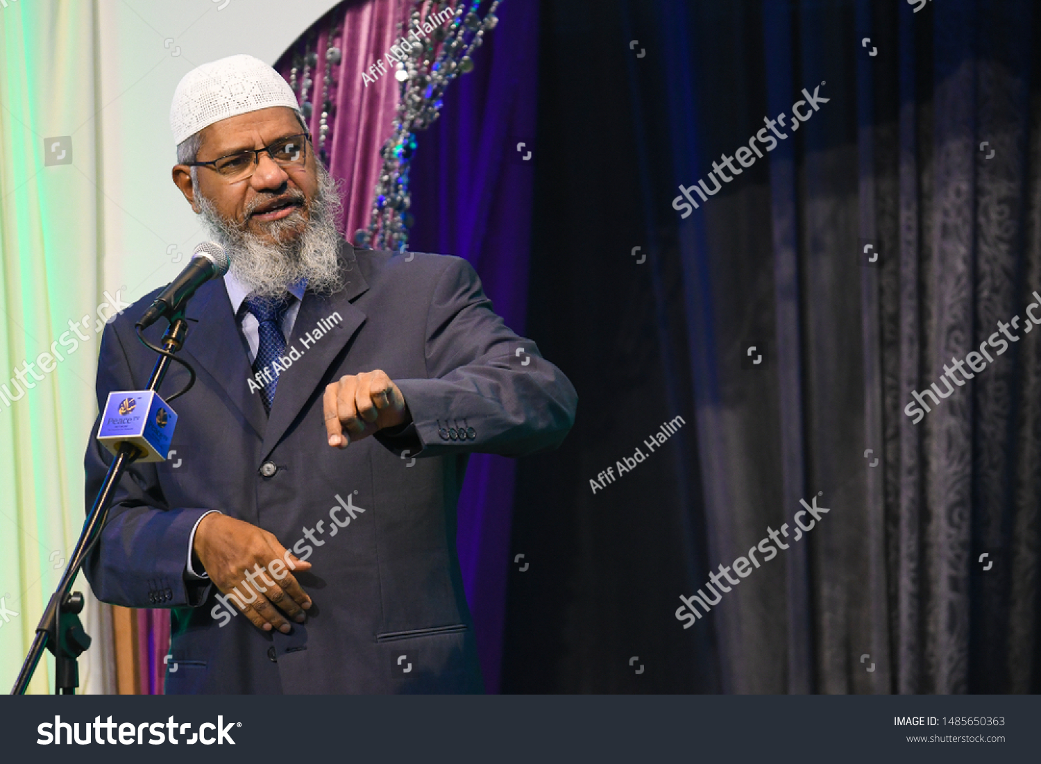 Muslim Preacher Dr Zakir Naik Delivers Stock Photo Edit Now 1485650363