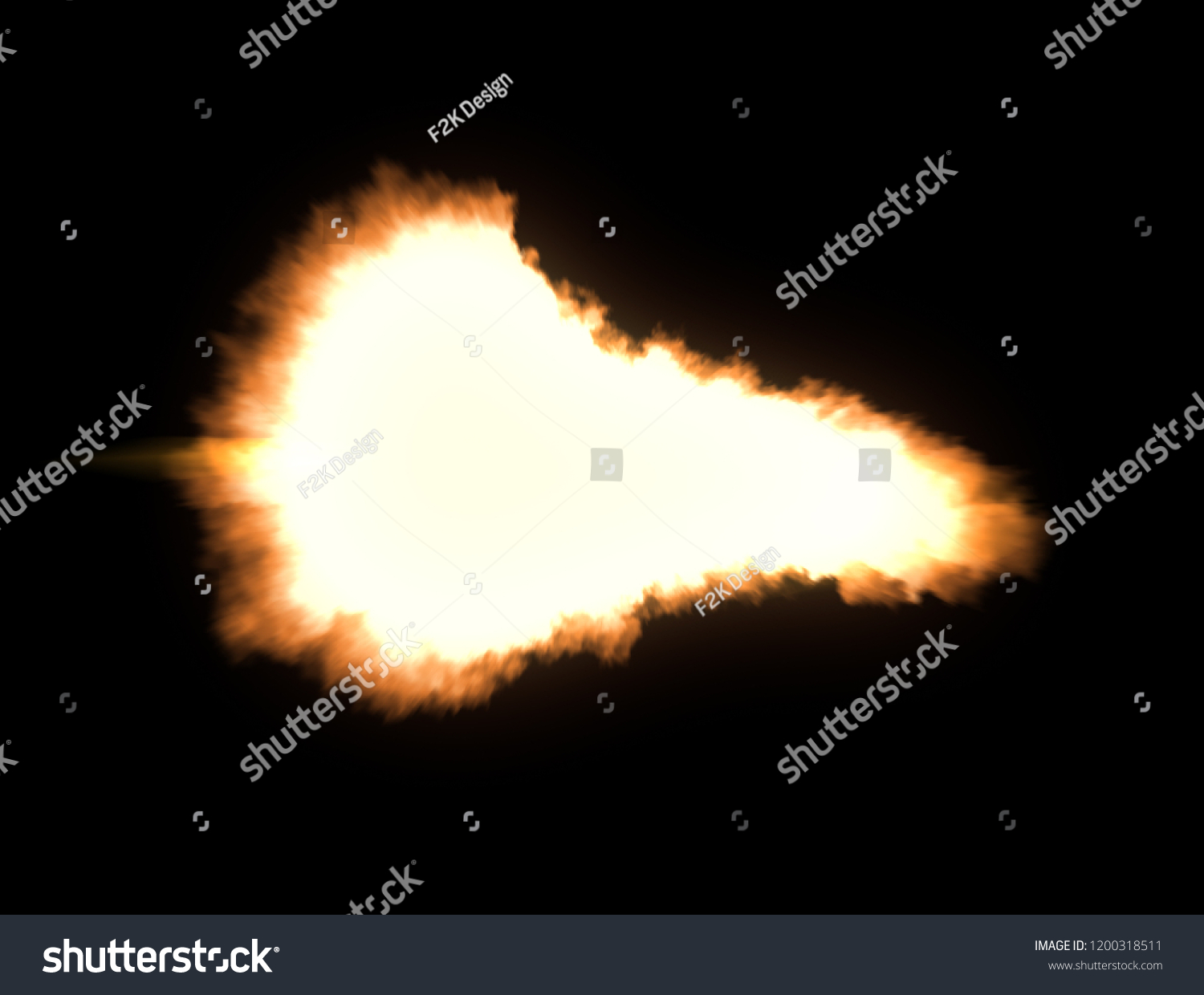 Muzzle Flash Ak47 Isolated On Black Stock Illustration 1200318511