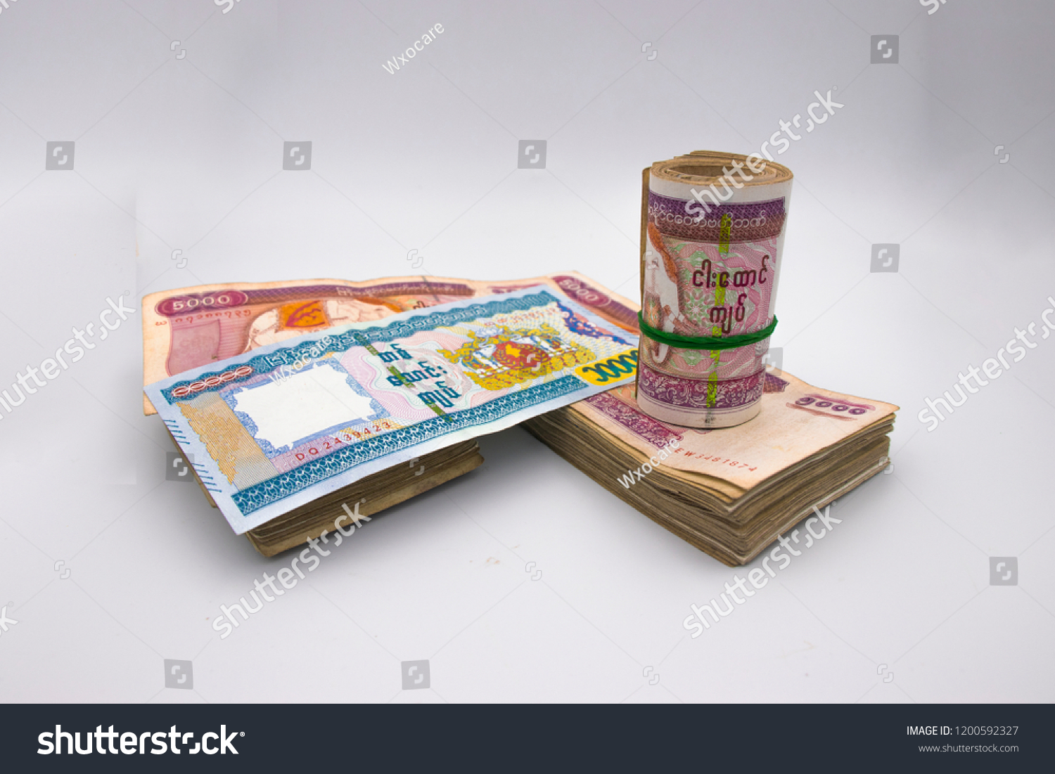 Download Myanmar Money Closed View Background Mockup Backgrounds Textures Stock Image 1200592327 PSD Mockup Templates