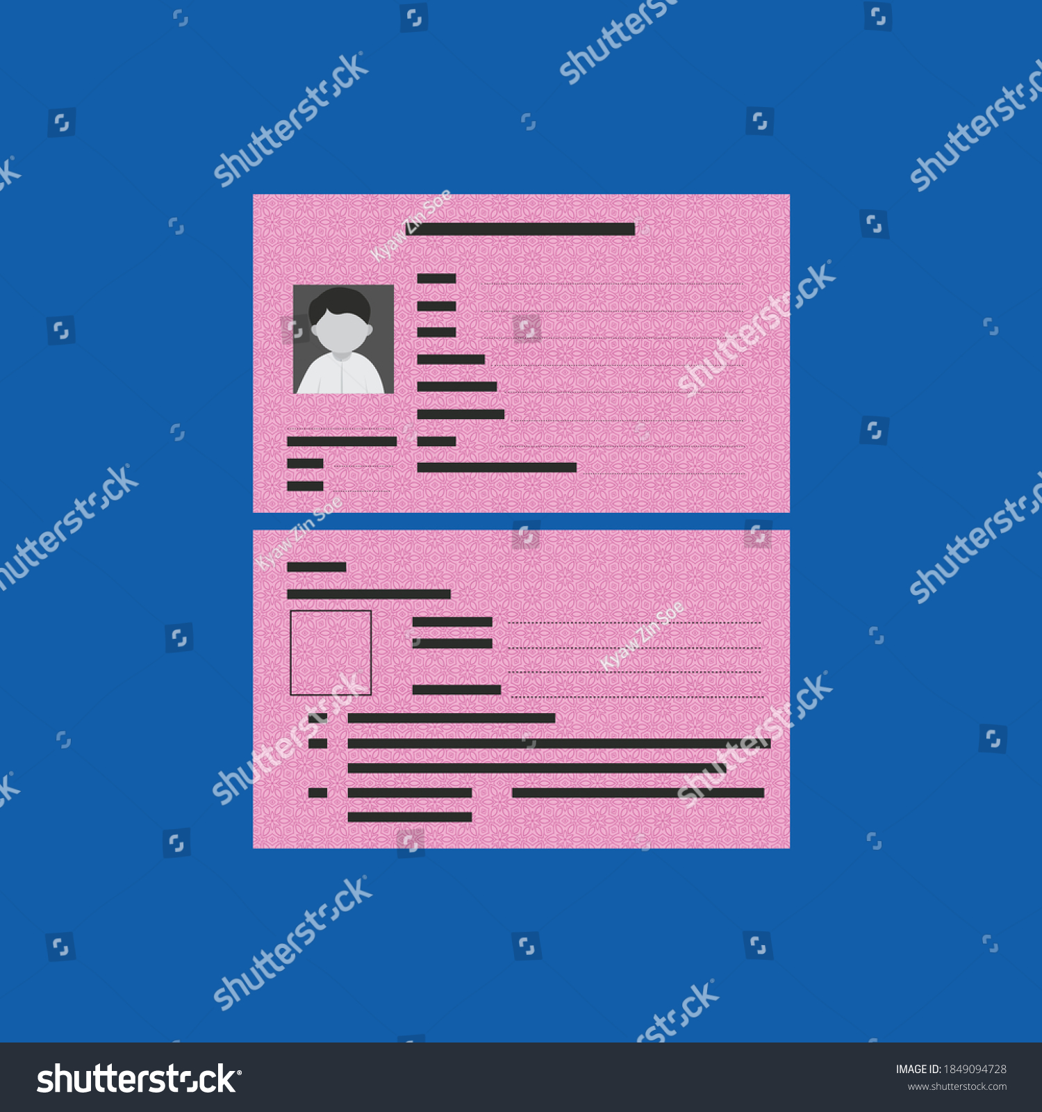 Myanmar National Idnrc Card Illustration Stock Illustration 1849094728