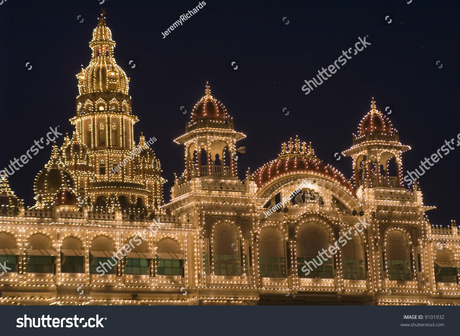 Mysore Palace Illuminated By Thousands Lightbulbs Stock Photo (Edit Now ...