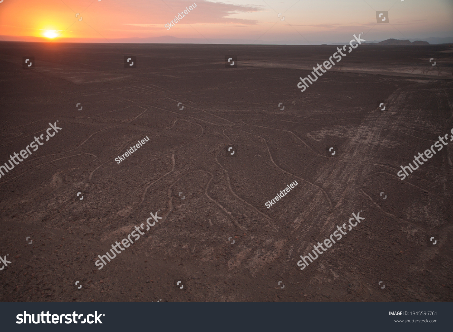 Mysterious Nazca Lines On Desert Peru Stock Photo 1345596761 | Shutterstock