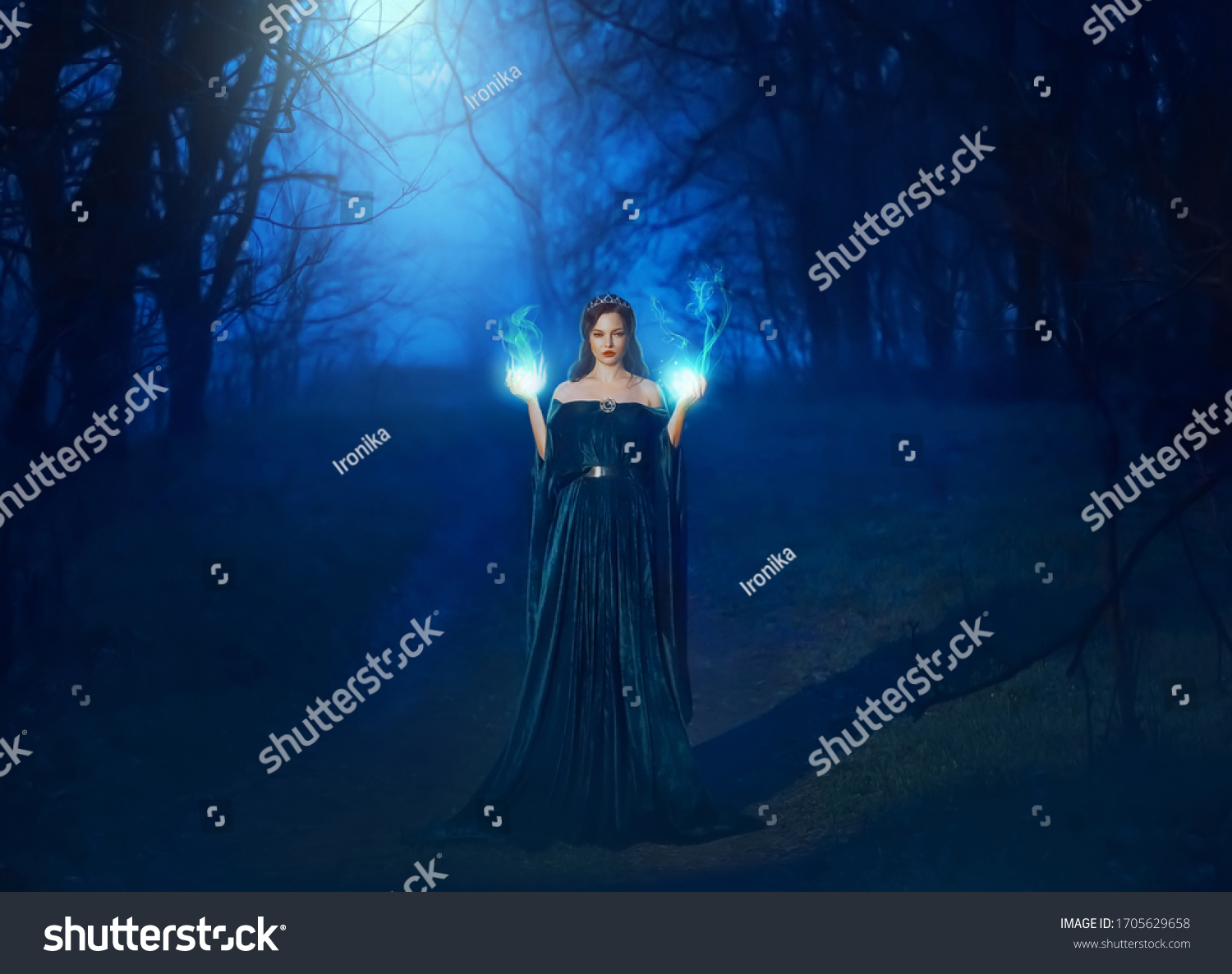 Mystic Beauty Woman Evil Witch Dark Stock Photo Edit Now 1705629658