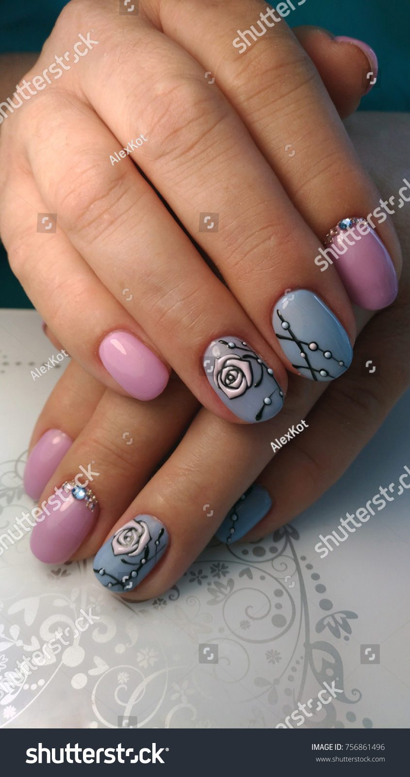 Nail Design Made Style Sweet Bloom Stock Photo (Edit Now ... Nail Design Made Style Sweet Bloom Stock Photo (Edit Now ...