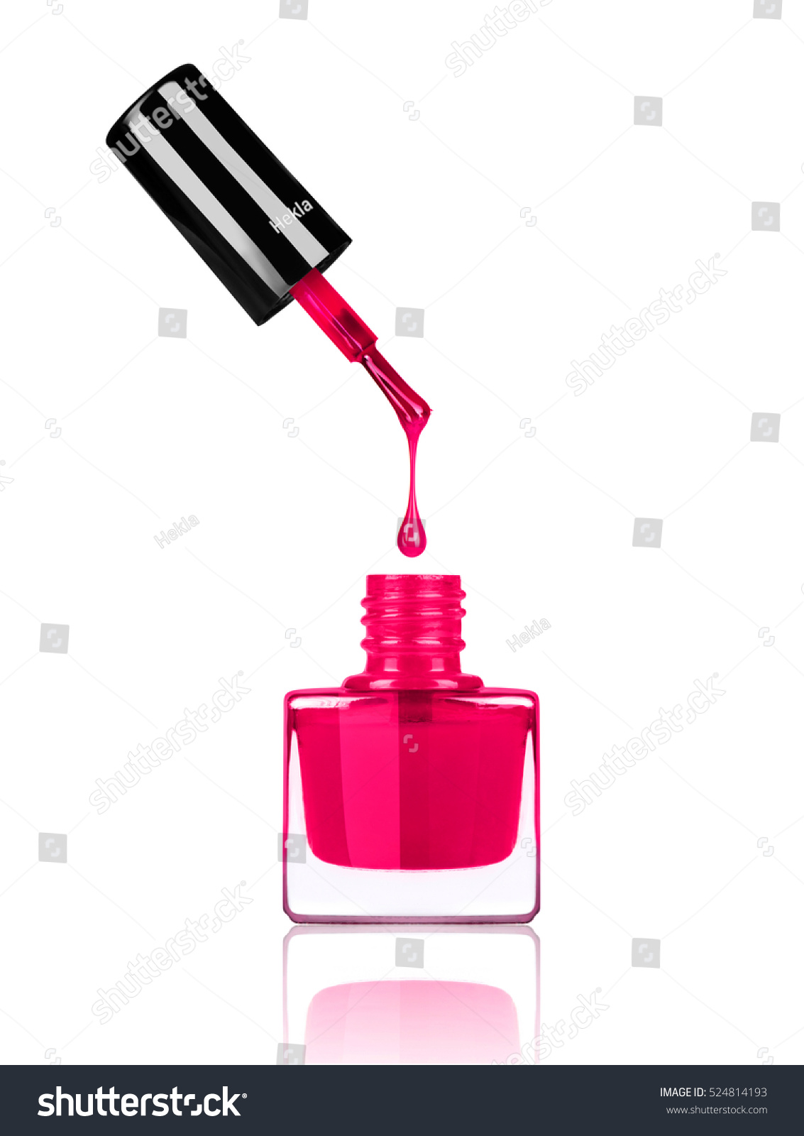 vector bottle lid Dripping Nail Polish Stock Brush Into Bottle Photo