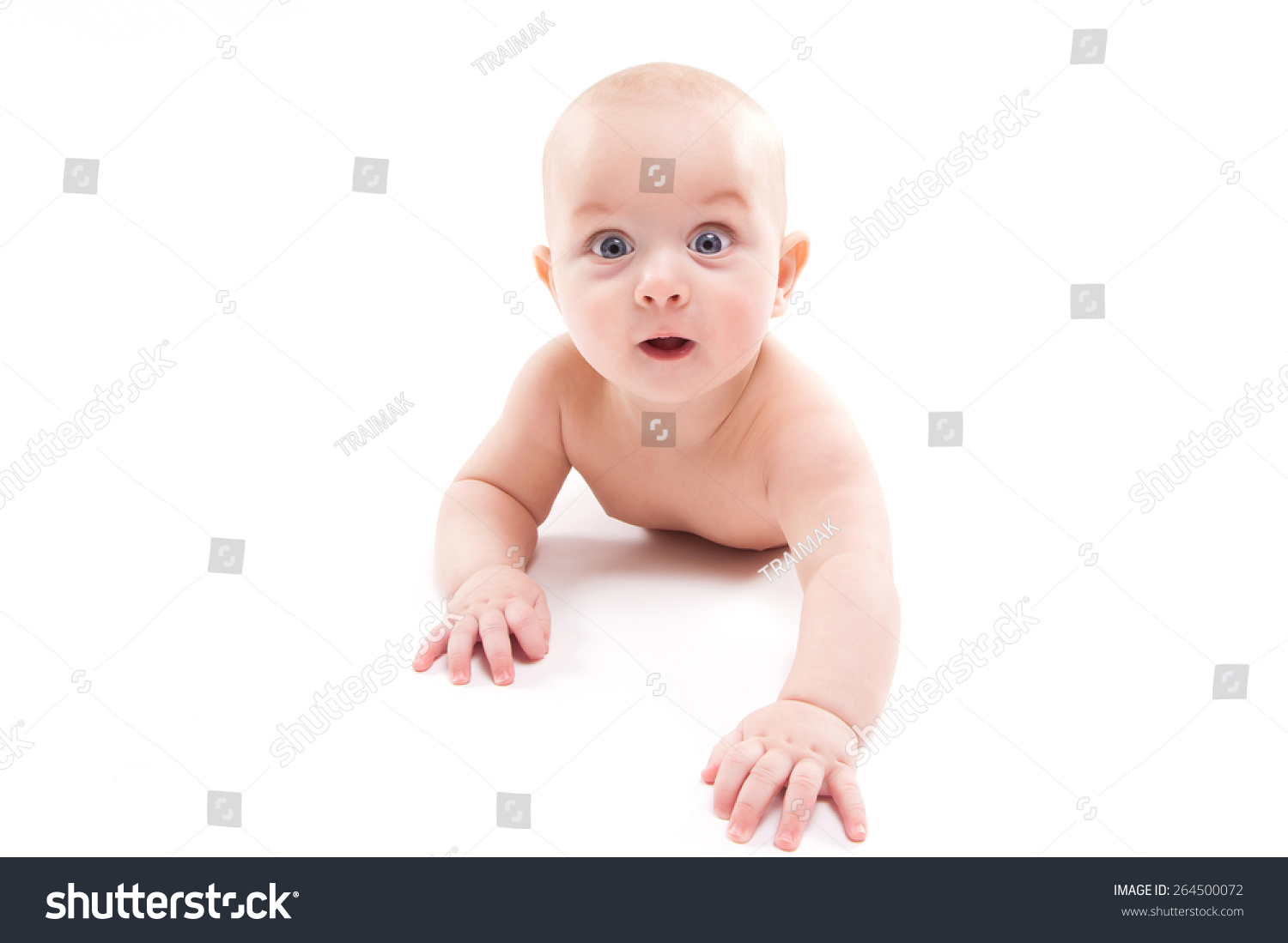 Naked Baby On White Background Smiling Shutterstock