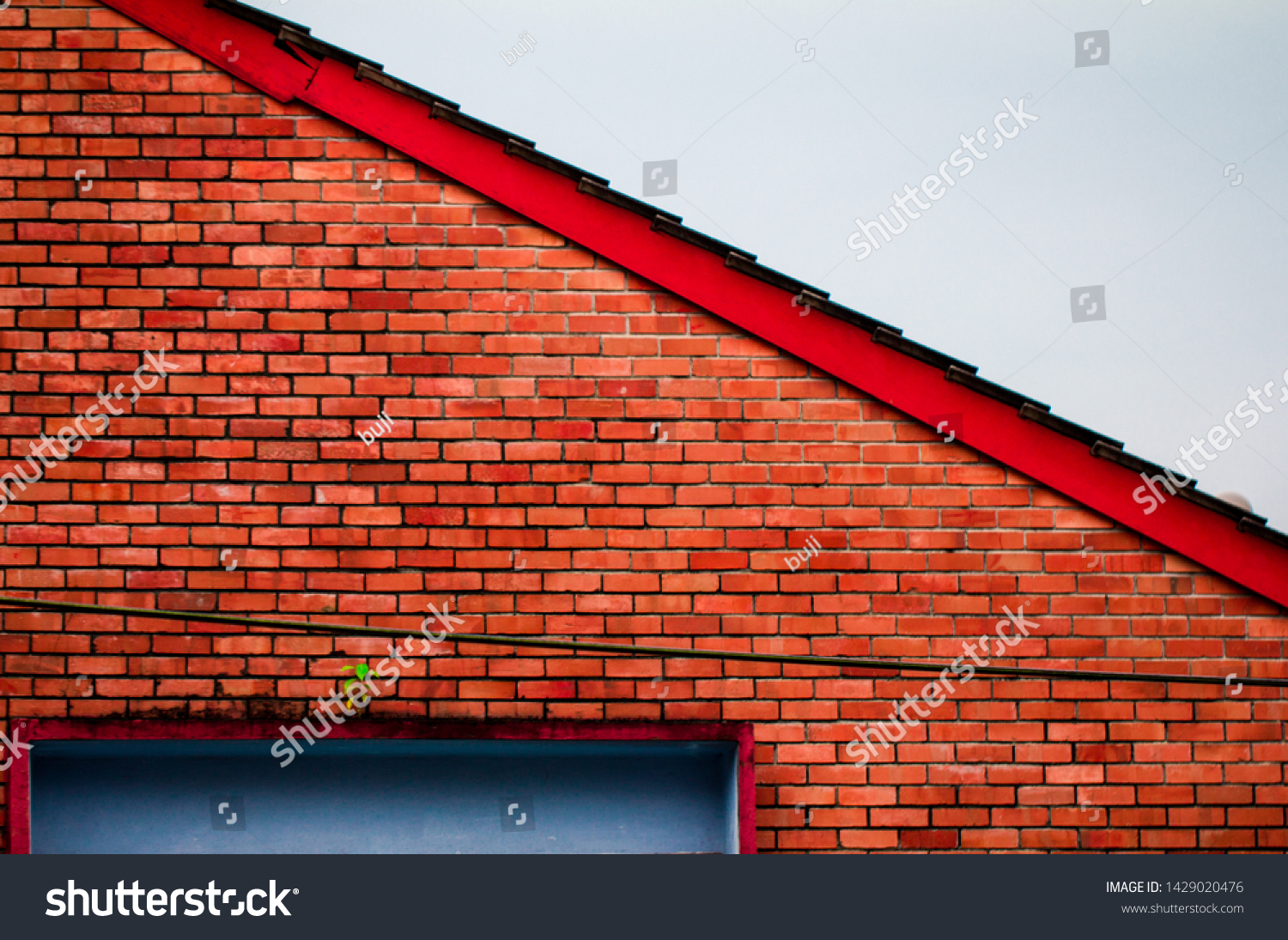 Naked Brick Wall Blue Window Frame Stock Photo Shutterstock